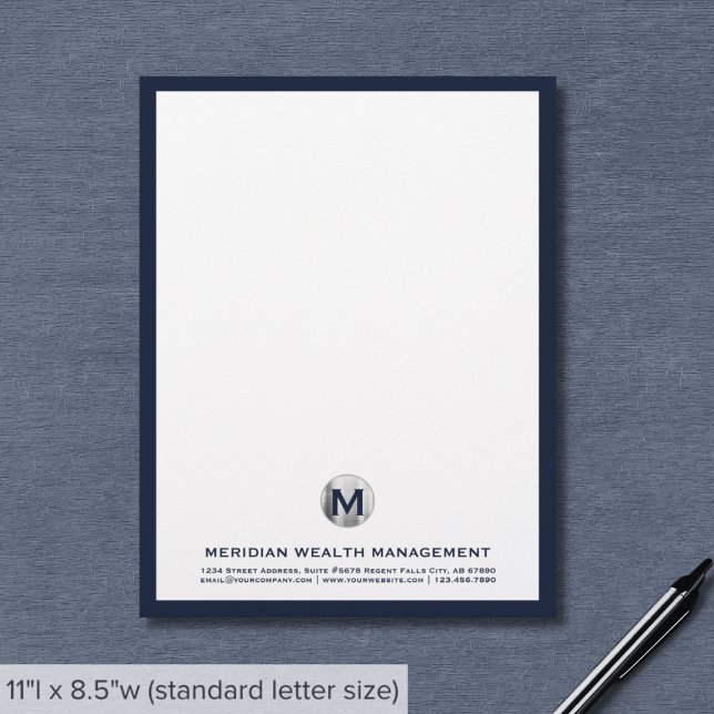 Professional Silver Monogram Letterhead (Creator Uploaded)