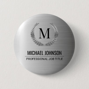 Professional Silver Stainless Steel Metal 6 Cm Round Badge