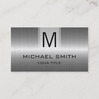 Professional Silver Stainless Steel Metal Monogram Business Card