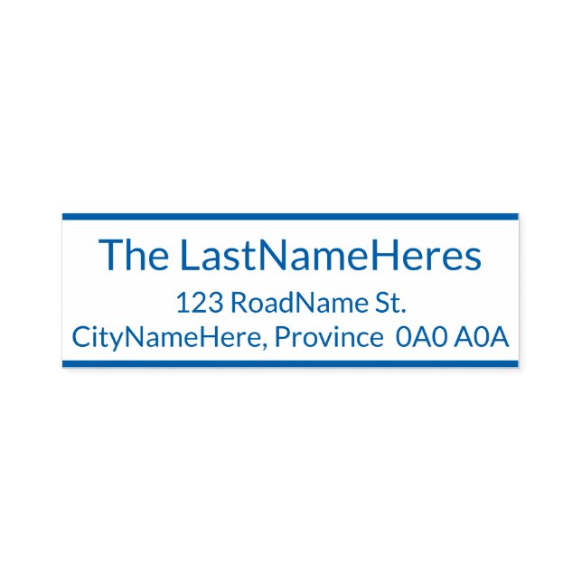 Professional, Simple and Plain Surname + Address Self-inking Stamp (Design)