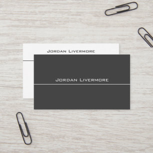 Professional, Simple, Basic, Dark Grey Modern Business Card