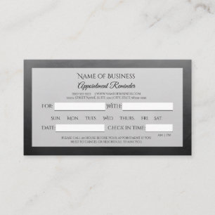 Professional Simple Black Appointment Reminder Card