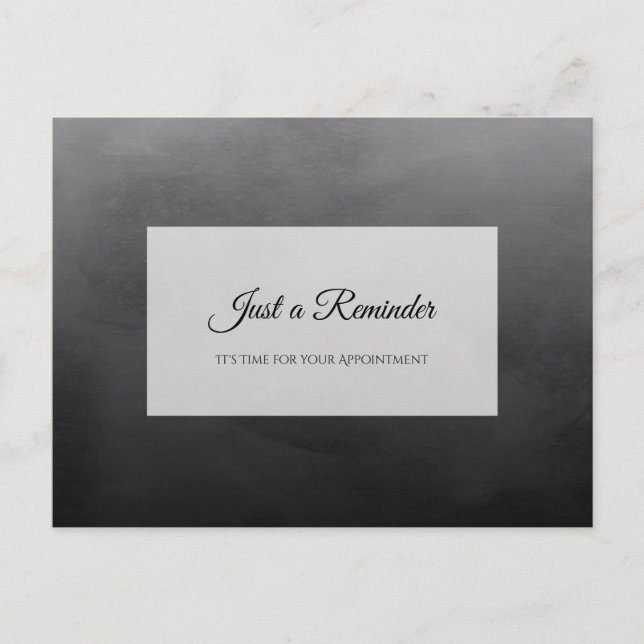 Professional Simple Black Appointment Reminder Postcard (Front)