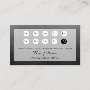 Professional Simple Black Punch Loyalty Rewards