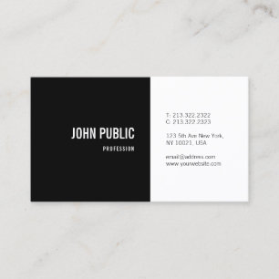 Professional Simple Black & White Template Modern Business Card