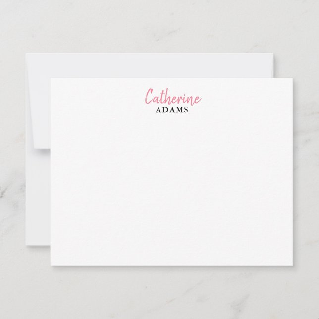 Professional Simple Casual Classy Girly Chic Pink Card (Front)