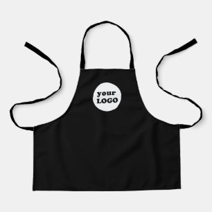 Professional Simple Custom Business Logo Black Apron