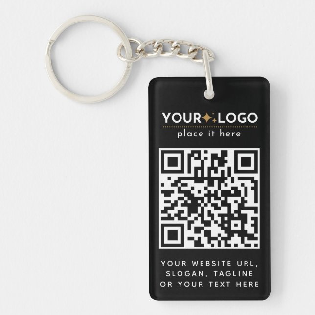 Professional Simple Custom Business Logo QR Code Key Ring (Front)