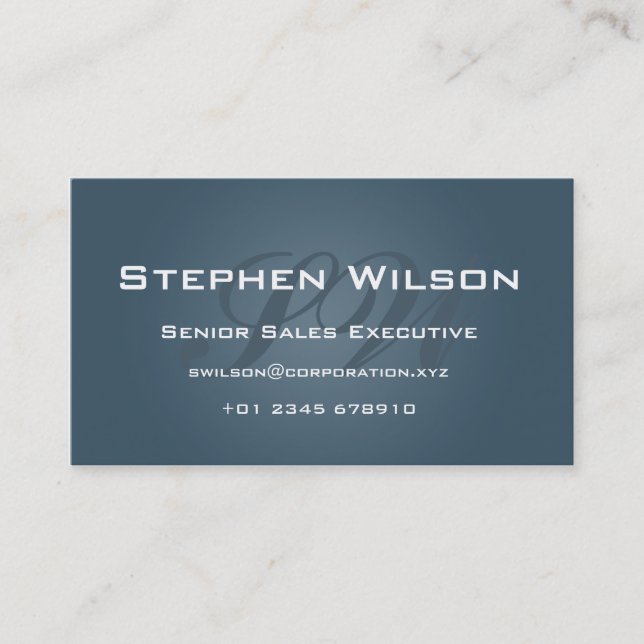 Professional, Simple Dark Blue Front / Foil Back Business Card (Front)