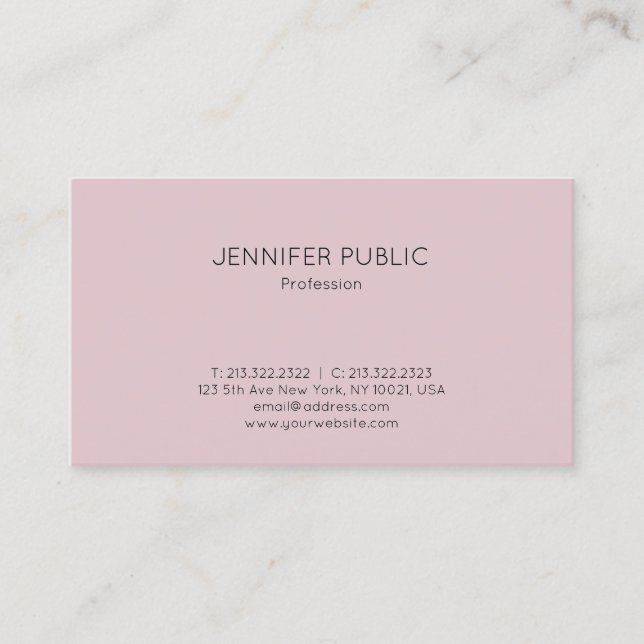 Professional Simple Design Modern Elegant Plain Business Card (Front)