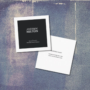 Professional Simple Elegant Black White Consultant Square Business Card