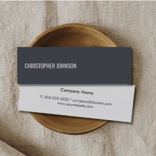 Professional Simple Elegant Blue Grey Consultant Mini Business Card