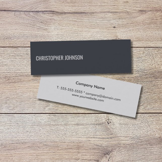 Professional Simple Elegant Blue Grey Consultant Mini Business Card (Creator Uploaded)