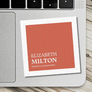 Professional Simple Elegant Coral White Consultant Square Business Card