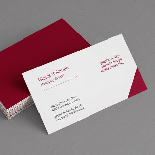 Professional simple elegant corporate plain red business card