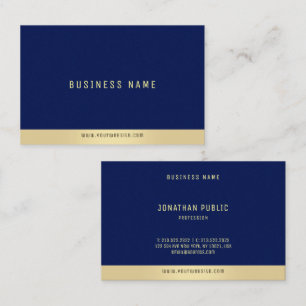 Professional Simple Elegant Gold & Blue Euro Size Business Card