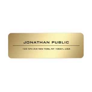 Professional Simple Elegant Gold Return Address Label