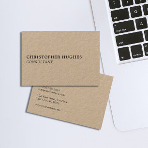 Professional Simple Elegant Kraft Paper Consultant Business Card