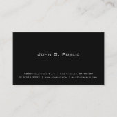 Professional Simple Elegant Plain Black Business Card (Front)