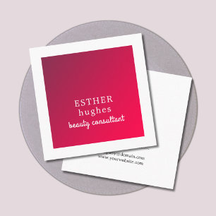 Professional Simple Elegant Red White Consultant Square Business Card