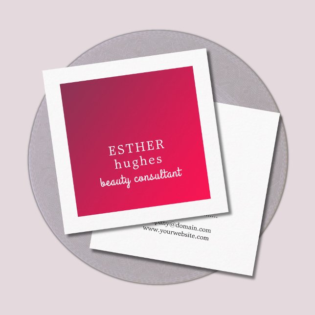 Professional Simple Elegant Red White Consultant Square Business Card (Creator Uploaded)