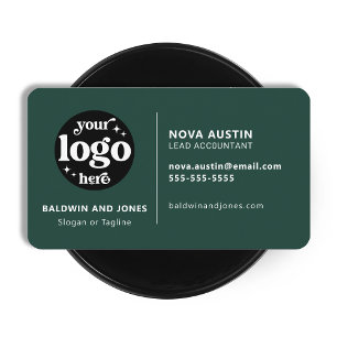 Professional Simple Green Modern Design With Logo Business Card