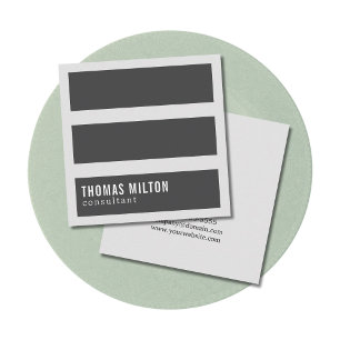 Professional Simple Grey Stripes Consultant Square Business Card