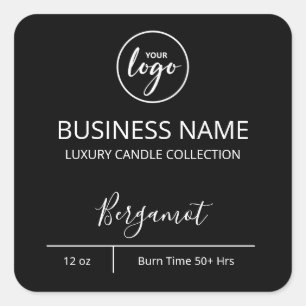 Professional Simple Logo Black Soap Bar Labels