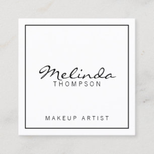 Professional Simple Modern Black and White Square Business Card