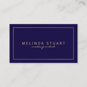Professional Simple Modern Navy Blue and Gold Business Card