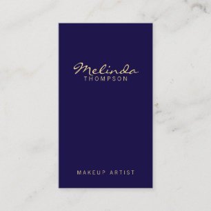 Professional Simple Modern Navy Blue and Gold Business Card