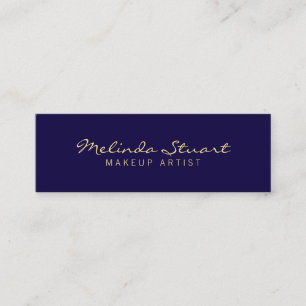 Professional Simple Modern Navy Blue and Gold Mini Business Card