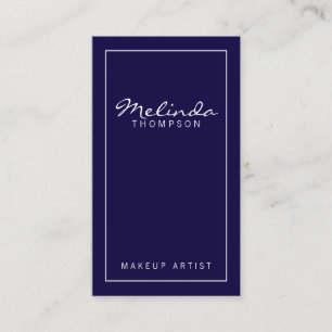 Professional Simple Modern Navy Blue and White Business Card