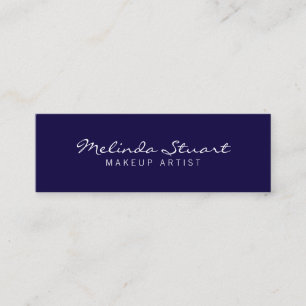 Professional Simple Modern Navy Blue and White Mini Business Card