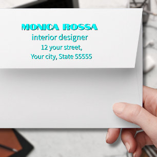 Professional Simple Modern Neon Blue Black Envelope
