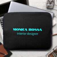 Professional Simple Modern Neon Blue Black
