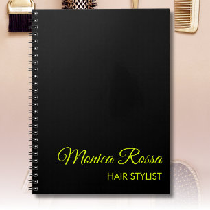 Professional Simple Modern Neon Chartreuse Black Notebook