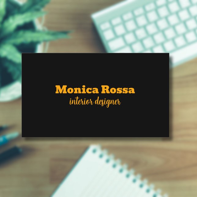 Professional Simple Modern Neon Orange Black Business Card (Creator Uploaded)