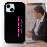 Professional Simple Modern Neon Pink Black
