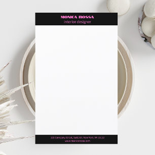 Professional Simple Modern Neon Pink Letterhead Post-it Notes
