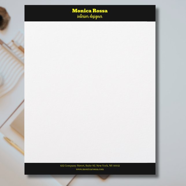 Professional Simple Modern Neon Yellow Letterhead (Creator Uploaded)