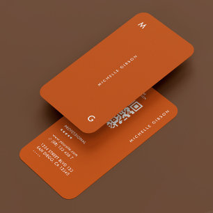 Professional Simple Modern Orange  Business Card