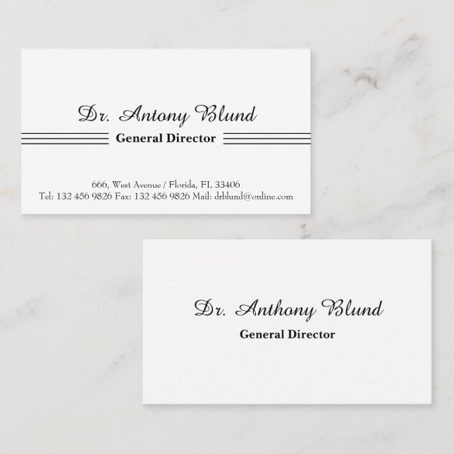 Professional Simple Modern Personalised Business Card (Front/Back)