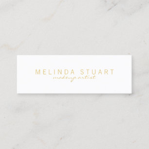 Professional Simple Modern White and Gold Mini Business Card