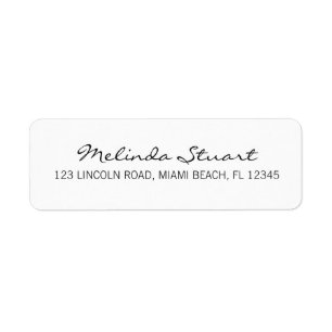 Professional Simple Modern White Return Address Label