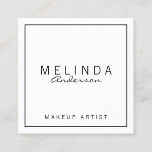 Professional Simple Modern White Square Business Card