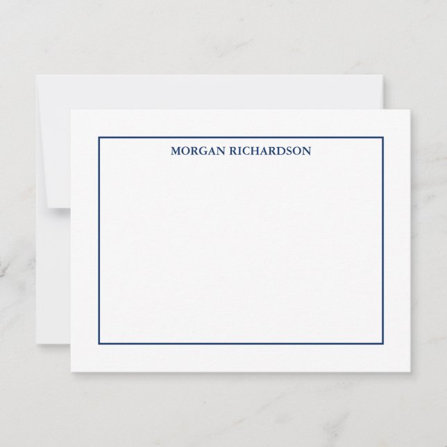 Professional Simple Navy Blue Personalised Card (Front)