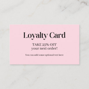 Professional Simple Pinks Loyalty Business Card