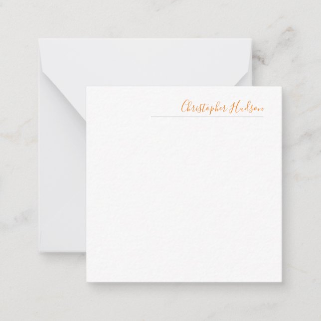 Professional Simple Plain Calligraphy Name Card (Front)