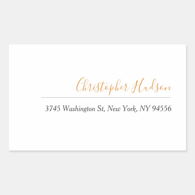 Professional Simple Plain Calligraphy Name Rectangular Sticker (Front)